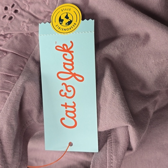 Girls' Short Sleeve Eyelet T-Shirt | Cat & Jack |  Small (6/7) - Picture 8 of 10